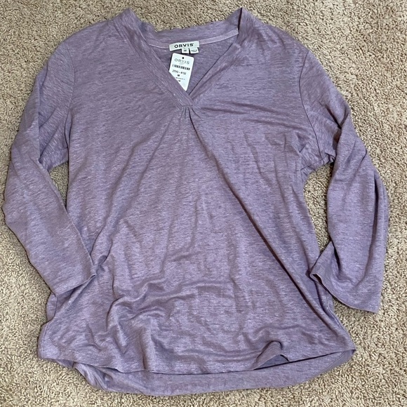 Orvis Ladies' Lilac Purple Linen Top Size Medium - Picture 11 of 11
